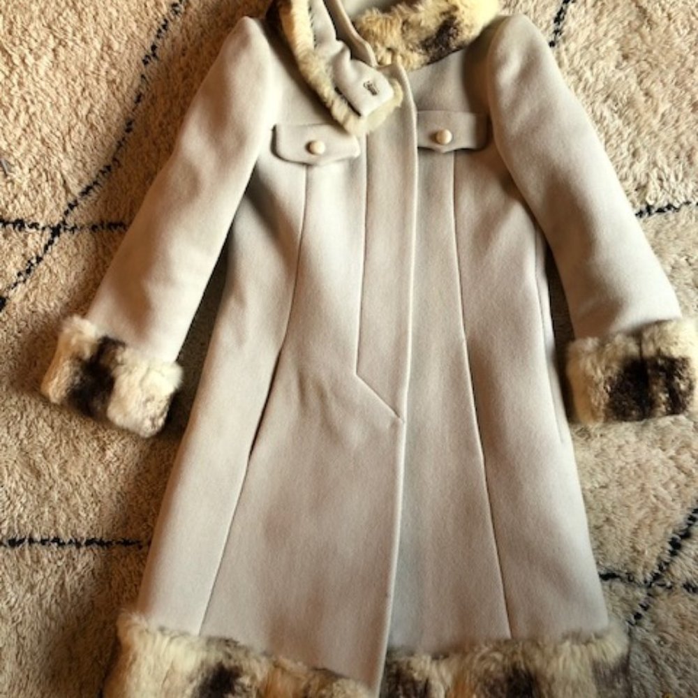 VINTAGE wool/fur winter coat